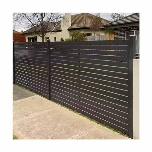 High quality cheap outdoor decorative privacy fence aluminum metal horizontal slat garden yard fence panels